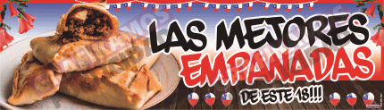 LETRERO LAS MEJORES EMPANADAS DE ESTE 18