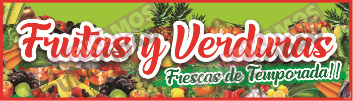 LETRERO FRUTAS Y VERDURAS FRESCAS DE TEMPORADA