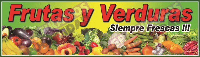 LETRERO FRUTAS Y VERDURAS SIEMPRE FRESCAS